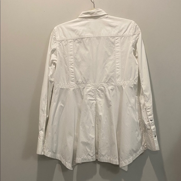 Diesel White Layered Peplum Shirt Snap Front Size medium - Picture 7 of 14